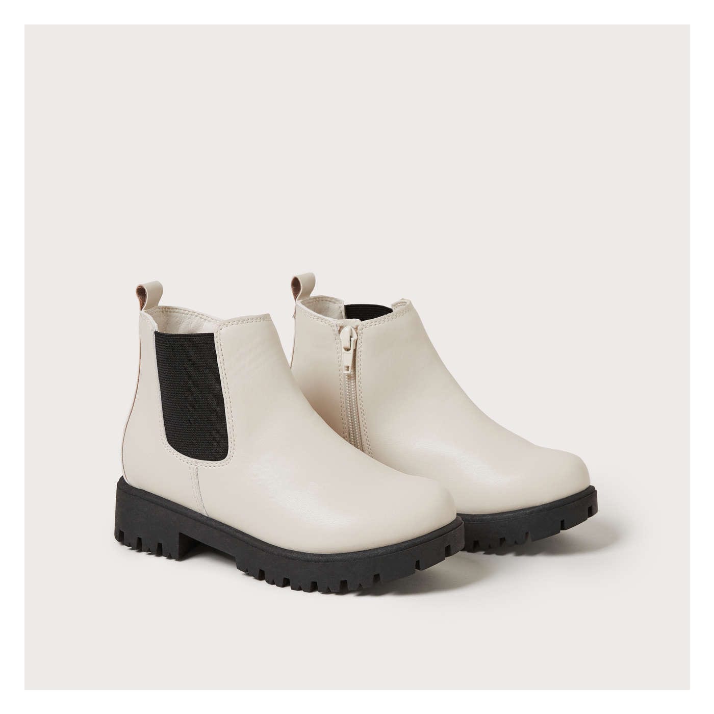 Kid Girls Chelsea Boots Off White Size 6 from Joe Fresh